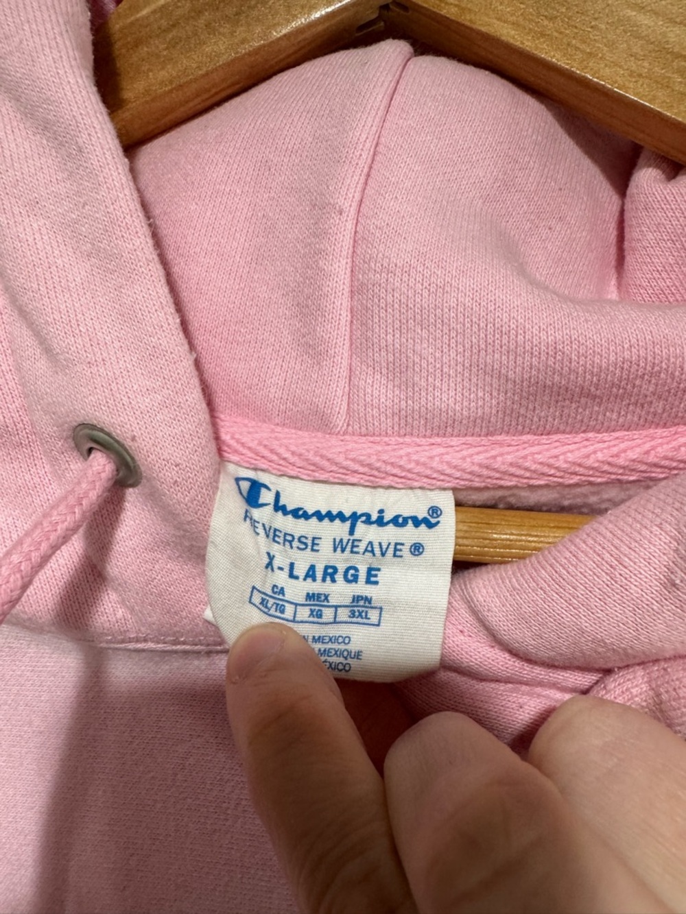 Champion Reverse Weave Hoodie Pink XL Extra Large - Picture 3 of 4